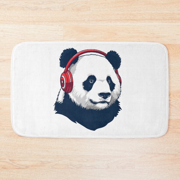 Item preview, Panda Wearing Red Headphones | Cool Music DJ Bear designed and sold by ArtCustomDesign.