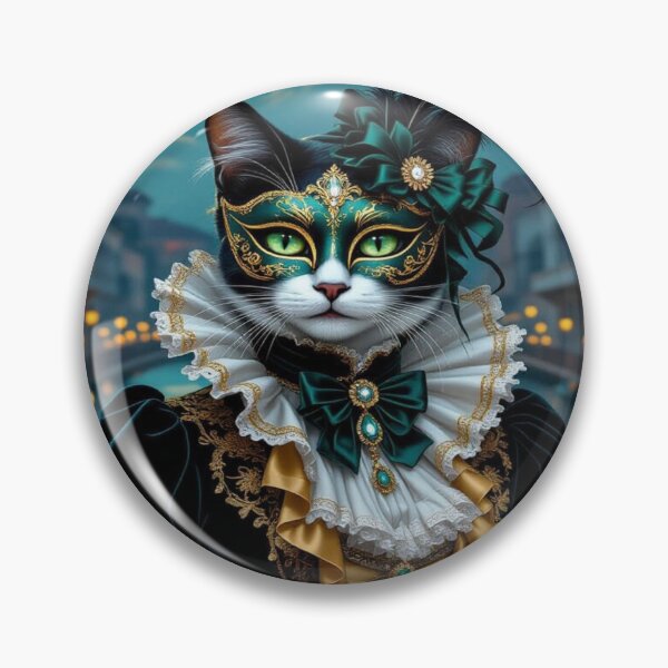 Item preview, Venetian Cat Enchantment – Masked creatures in brocade & EmeraldGlow between MoonlightMystery and CanalElegance designed and sold by FotoworldEdel.
