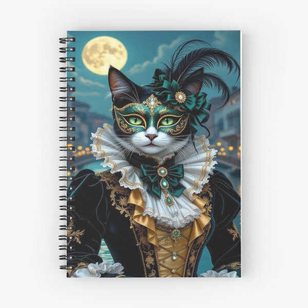 Item preview, Venetian Cat Enchantment – Masked creatures in brocade & EmeraldGlow between MoonlightMystery and CanalElegance designed and sold by FotoworldEdel.