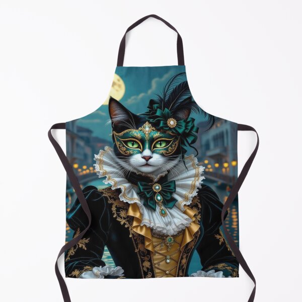 Item preview, Venetian Cat Enchantment – Masked creatures in brocade & EmeraldGlow between MoonlightMystery and CanalElegance designed and sold by FotoworldEdel.
