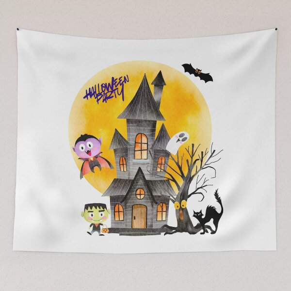 Item preview, Halloween Party in a Fun House Where it is Haunted. designed and sold by Dinasshop.