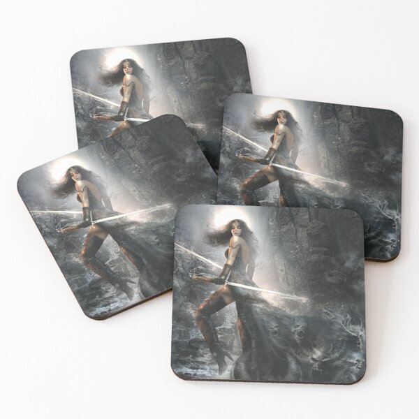 Item preview, Warrior Princess Battles Shadow Demons designed and sold by Fantasy-art-z.