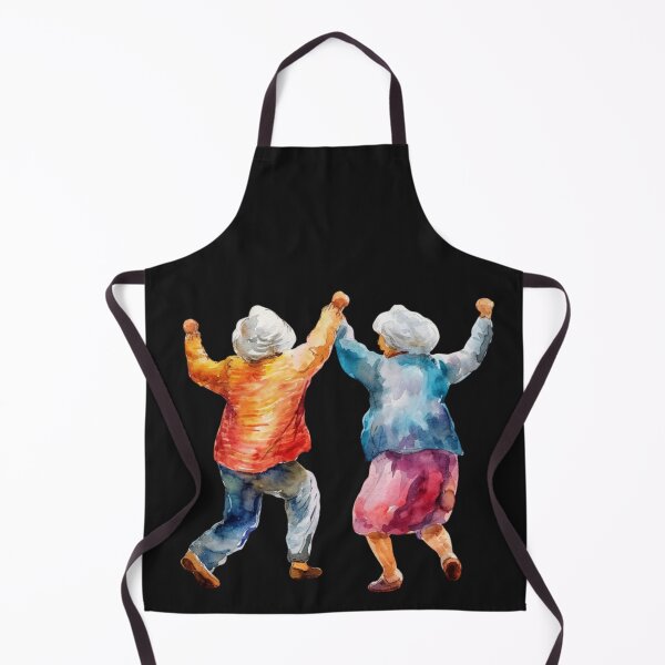 Item preview, Colorful Elderly Couple Dancing Hand in Hand in Watercolor designed and sold by AuroraPublishing.