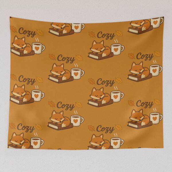 Item preview, Cozy Autumn Fox with Coffee Mug designed and sold by CanvasFox.