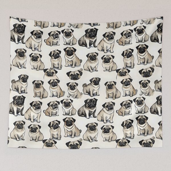 Item preview, Cute Pug Pattern designed and sold by Dream Garden.