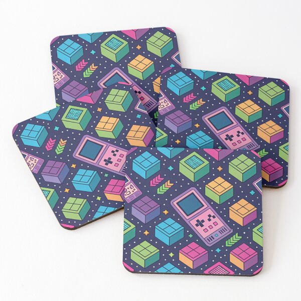 Item preview, Neon Retro Nature Tech Pattern — Bold Gaming Nature Plaid & Cubes designed and sold by NoctaHike.