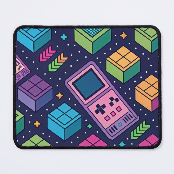 Item preview, Neon Retro Nature Tech Pattern — Bold Gaming Nature Plaid & Cubes designed and sold by NoctaHike.