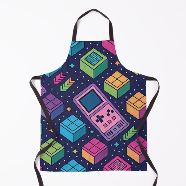 Item preview, Neon Retro Nature Tech Pattern — Bold Gaming Nature Plaid & Cubes designed and sold by NoctaHike.