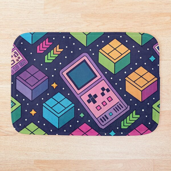 Artikelvorschau, Neon Retro Nature Tech Muster – Auffälliges Gaming Nature Plaid & Cubes entworfen und verkauft von NoctaHike.