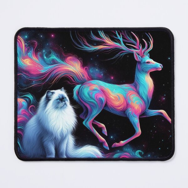 Item preview, Cute mystic deer and himalayan cat designed and sold by Dogandesighn.