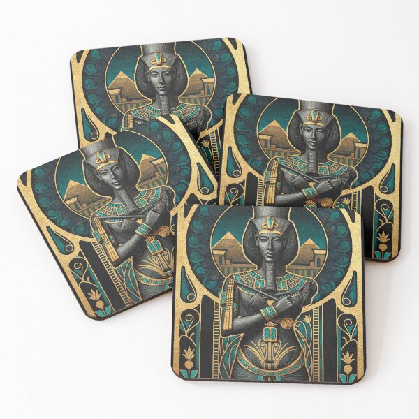 Item preview, Pharaoh Akhenaten Profile Bust | Egyptian Revival Art Deco Nouveau | Luxury Gallery Art Print designed and sold by Vintage Poster Gallery.