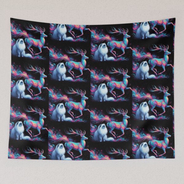 Item preview, Cute mystic deer and himalayan cat designed and sold by Dogandesighn.