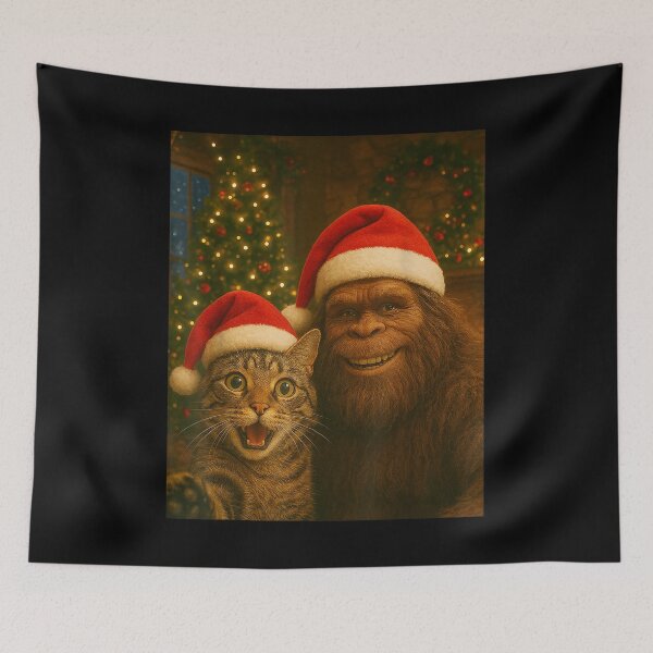 Item preview, Cute Cat Selfie Santa BigFoot Christmas  designed and sold by BASKF.