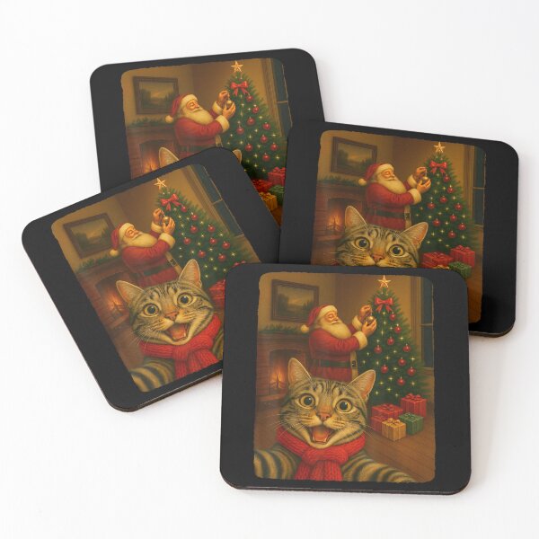 Item preview, Christmas Santa Claus Merry X-Mas Funny Cat Meme Selfie designed and sold by BASKF.