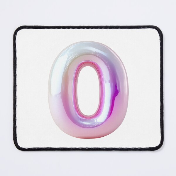 Item preview, Shiny iridescent number zero stands elegantly on a transparent background designed and sold by MiraCleAI.