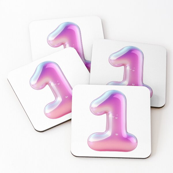 Item preview, Shimmering pastel number one stands against a transparent background designed and sold by MiraCleAI.