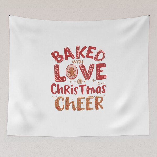 Item preview, Baked with Love and Christmas Cheer – Cozy Holiday Typography Art designed and sold by xMErCUrY03x.