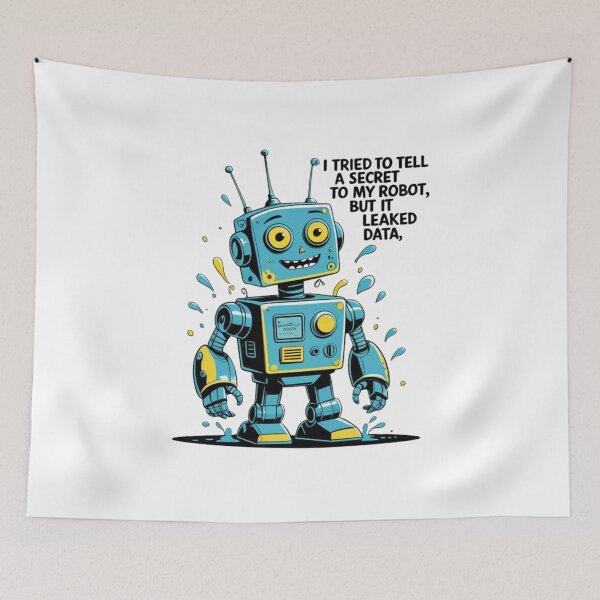 Item preview, Leaked Data – Funny AI Robot Pun designed and sold by LOLbySA.