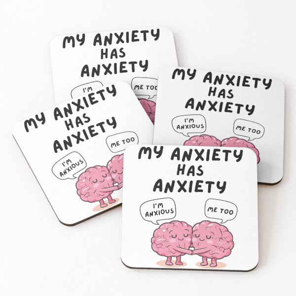Item preview, “My Anxiety Has Anxiety” – Cute Brain Humor Sticker and More designed and sold by LA Art.