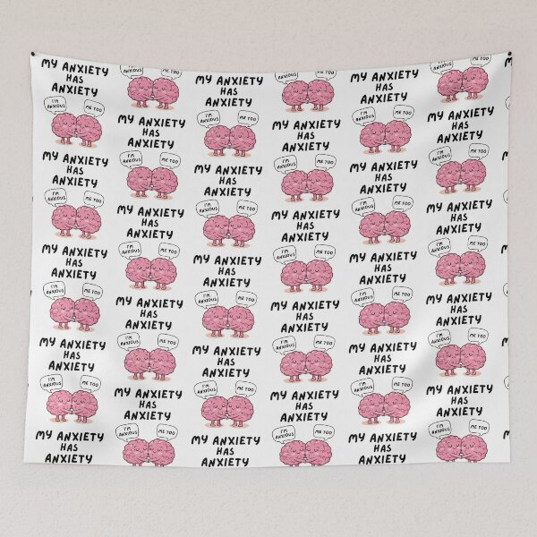 Item preview, “My Anxiety Has Anxiety” – Cute Brain Humor Sticker and More designed and sold by LA Art.