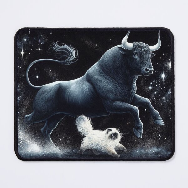 Item preview, Bull and himalayan cat running designed and sold by Dogandesighn.