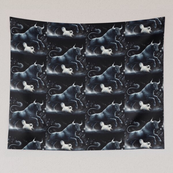 Item preview, Bull and himalayan cat running  designed and sold by Dogandesighn.