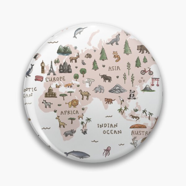 Item preview, World Map - Pink designed and sold by Those Pencil Shavings.