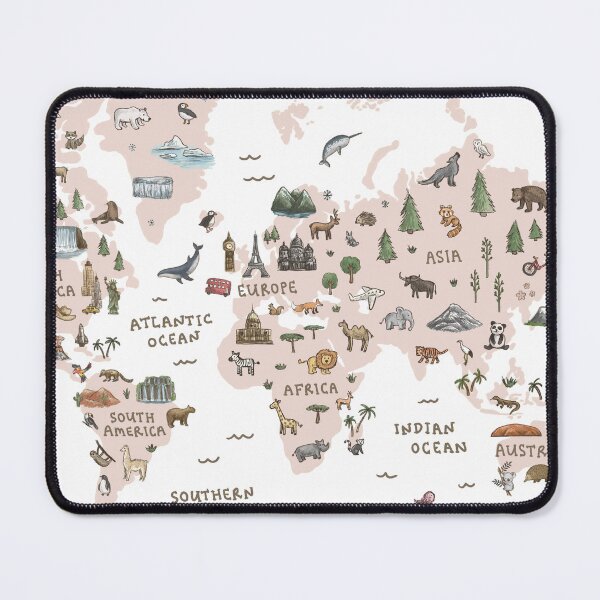 Item preview, World Map - Pink designed and sold by Those Pencil Shavings.