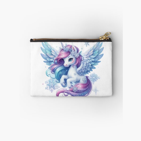 Item preview, Winged Unicorn With Snowflakes, Pastel Mane, and Ice Blue Wings  designed and sold by LinaDesign Store.