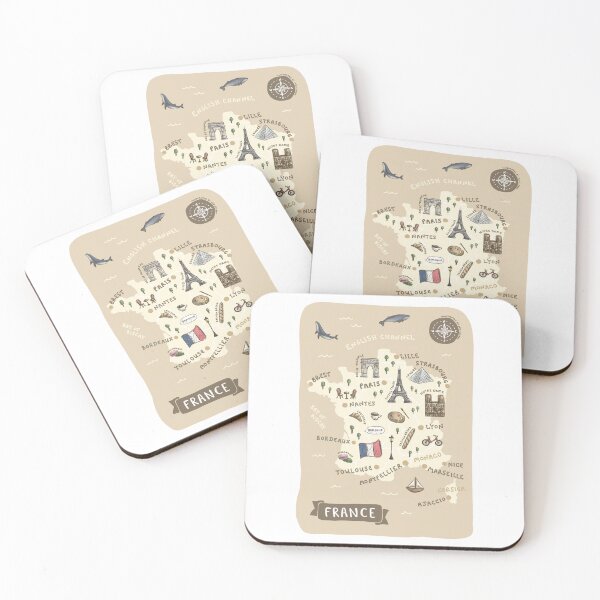 Item preview, Map of France - Beige designed and sold by Those Pencil Shavings.