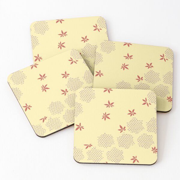Item preview, Japanese Maple Leaves with Hexagon - seamless vintage pattern designed and sold by Japan Design Prints.