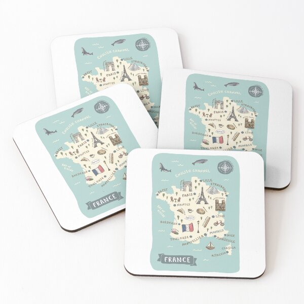 Item preview, Map of France - Teal designed and sold by Those Pencil Shavings.