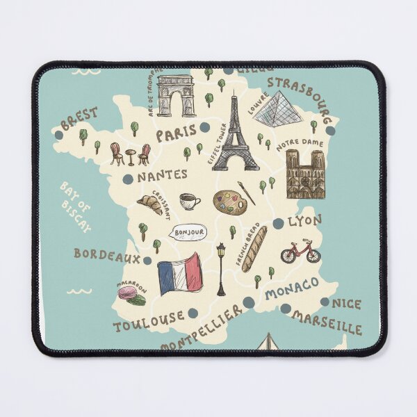 Item preview, Map of France - Teal designed and sold by Those Pencil Shavings.