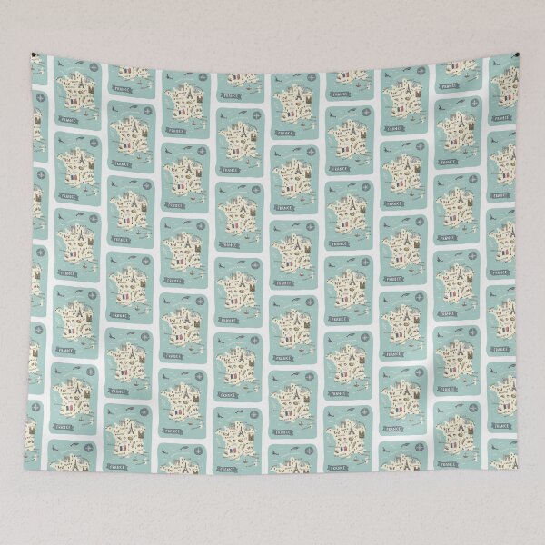 Item preview, Map of France - Teal designed and sold by Those Pencil Shavings.