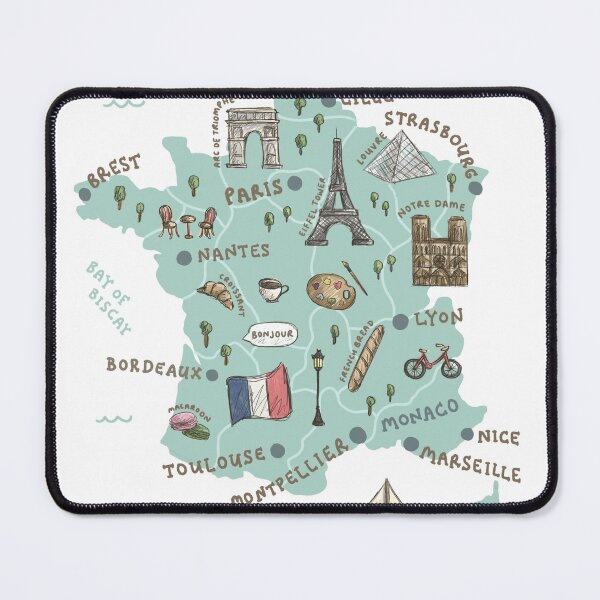 Item preview, Map of France - Teal designed and sold by Those Pencil Shavings.