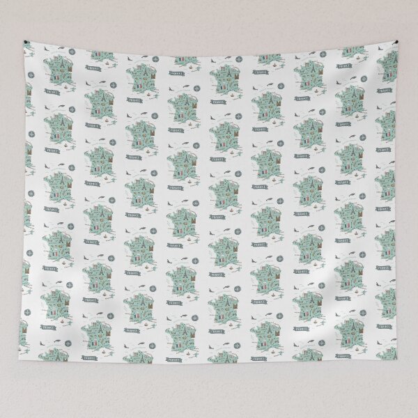 Item preview, Map of France - Teal designed and sold by Those Pencil Shavings.