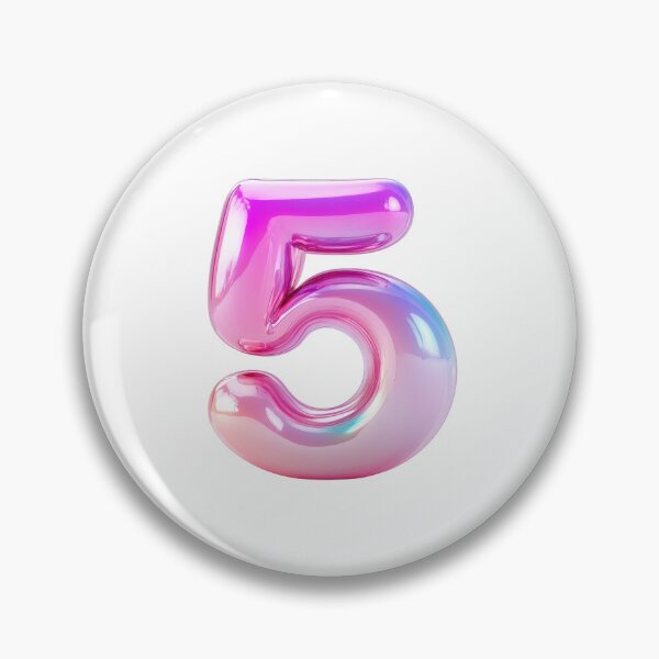 Item preview, Vibrant number five in glossy pink gradient  designed and sold by MiraCleAI.