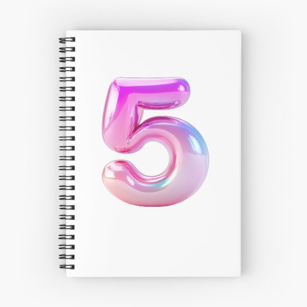Item preview, Vibrant number five in glossy pink gradient  designed and sold by MiraCleAI.