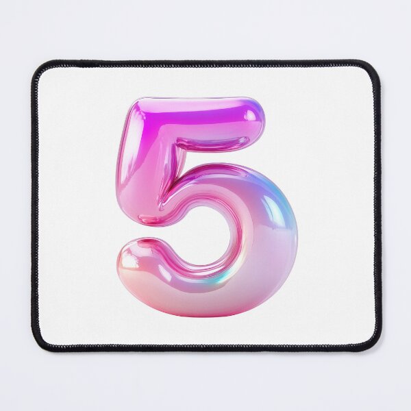 Item preview, Vibrant number five in glossy pink gradient  designed and sold by MiraCleAI.