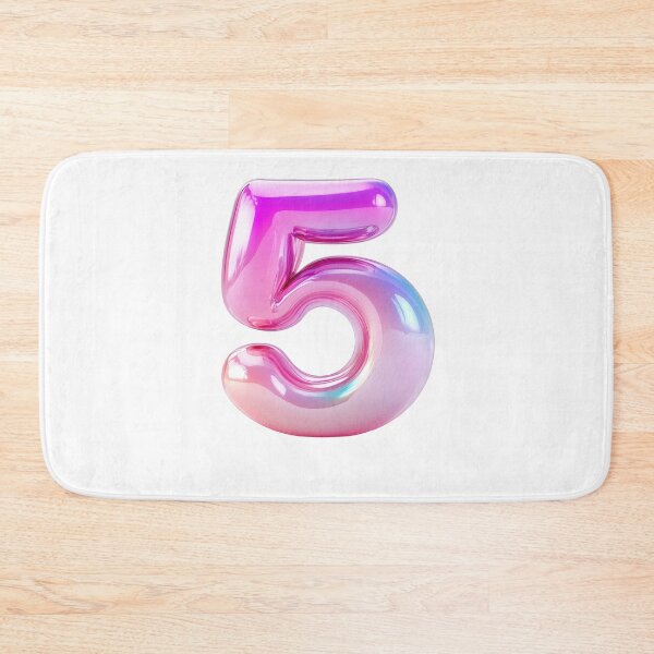 Item preview, Vibrant number five in glossy pink gradient  designed and sold by MiraCleAI.