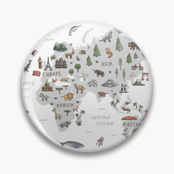 Item preview, World Map - Grey designed and sold by Those Pencil Shavings.