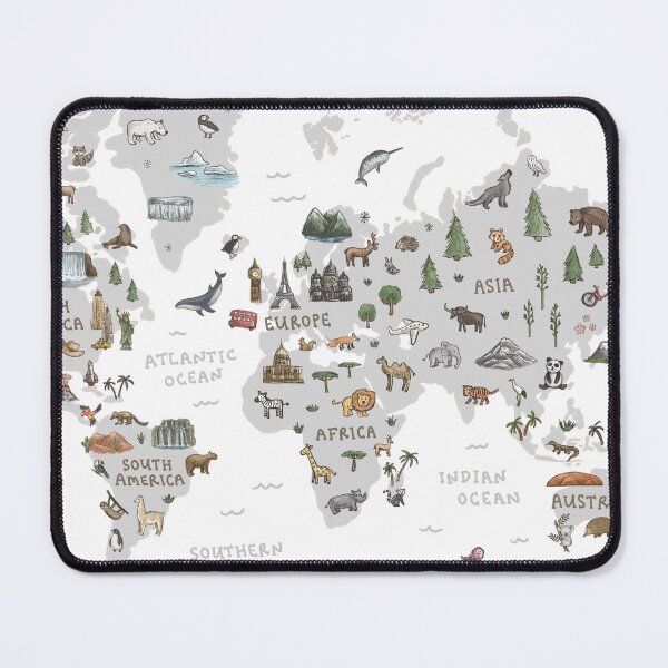 Item preview, World Map - Grey designed and sold by Those Pencil Shavings.