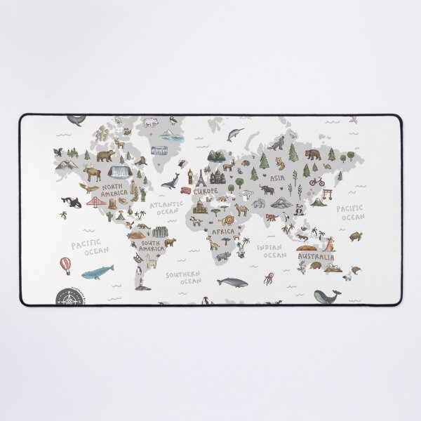 Item preview, World Map - Grey designed and sold by Those Pencil Shavings.