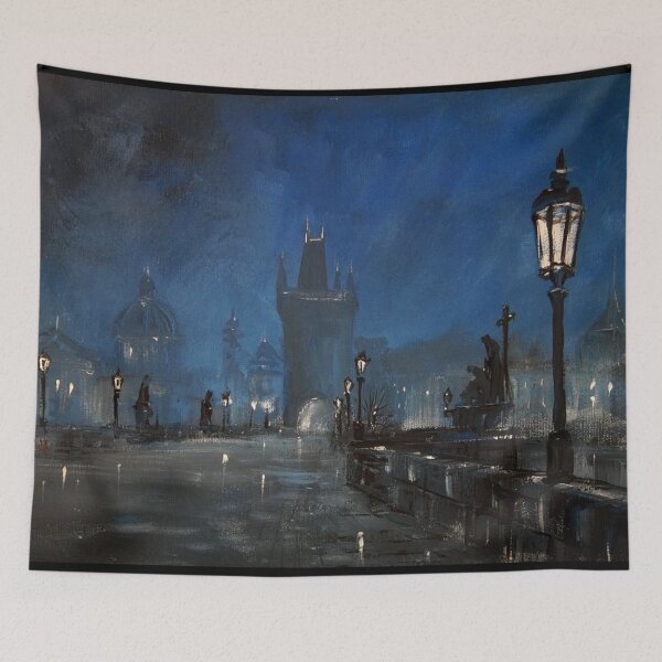 Item preview, Moody Midnight European Cityscape designed and sold by Oniyasha.