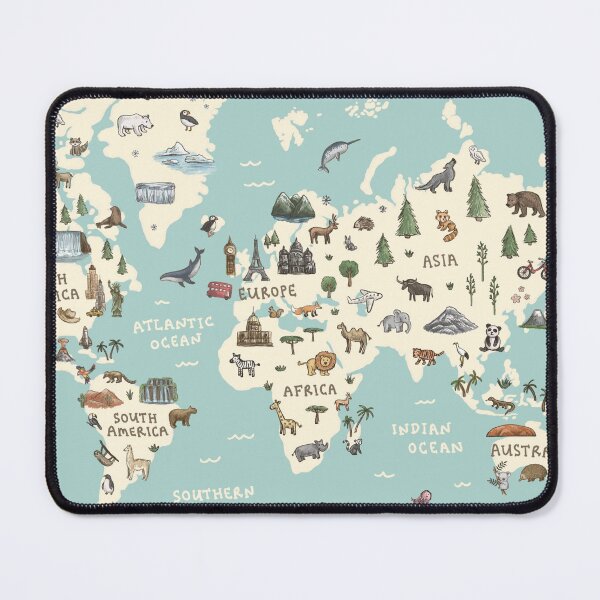 Item preview, World Map - Teal designed and sold by Those Pencil Shavings.