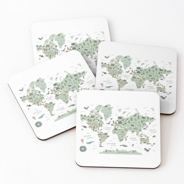 Item preview, World Map - Green designed and sold by Those Pencil Shavings.