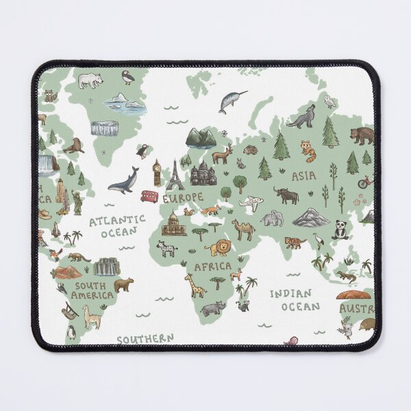 Item preview, World Map - Green designed and sold by Those Pencil Shavings.