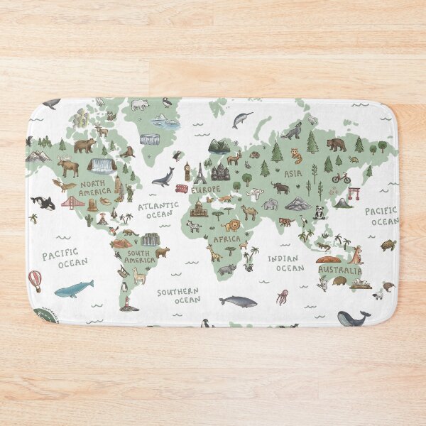 Item preview, World Map - Green designed and sold by Those Pencil Shavings.