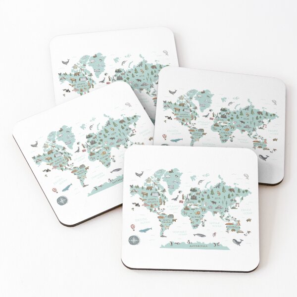 Item preview, World Map - Teal designed and sold by Those Pencil Shavings.