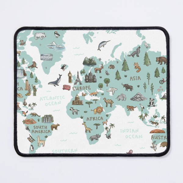 Item preview, World Map - Teal designed and sold by Those Pencil Shavings.